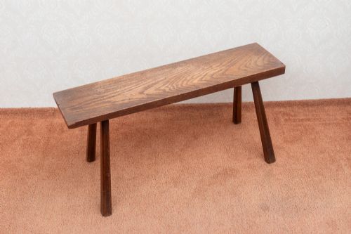 A VINTAGE COUNTRY MADE ASH STOOL - ADDITIONAL PHOTO 3