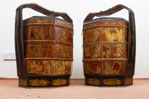 TWO ASIAN MARRIAGE CHESTS IN FINE ORIGINAL CONDITION - ADDITIONAL PHOTO 12