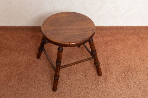 a pretty little stool with attractive simulated bamboo turnings - CATEGORY: ANTIQUE STOOLS - DATED 19TH CENTURY