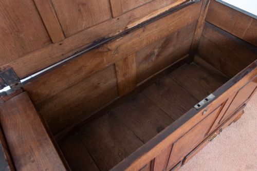 18TH CENTURY MULE CHEST WITH THREE FIELDED PANELS TO THE FRONT - ADDITIONAL PHOTO 5