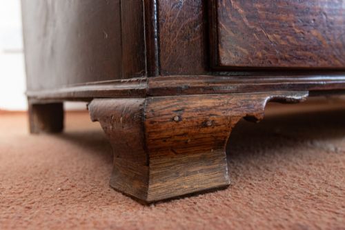 18TH CENTURY MULE CHEST WITH THREE FIELDED PANELS TO THE FRONT - ADDITIONAL PHOTO 7