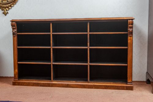 MAGNIFICENT EARLY VICTORIAN OPEN BOOKCASE - ADDITIONAL PHOTO 3