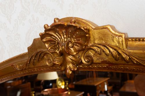 VERY GOOD LARGE VICTORIAN OVERMANTLE MIRROR - ADDITIONAL PHOTO 1