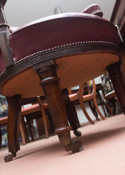 MAHOGANY UPHOLSTERED DESK CHAIR - ADDITIONAL PHOTO 5