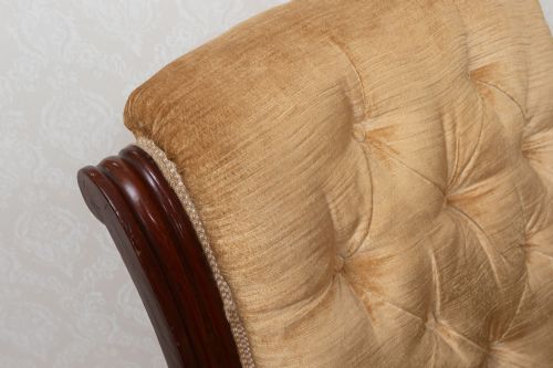 NEAR PAIR OF VICTORIAN FIRESIDE CHAIRS IN UNRESTORED CONDITION - ADDITIONAL PHOTO 2