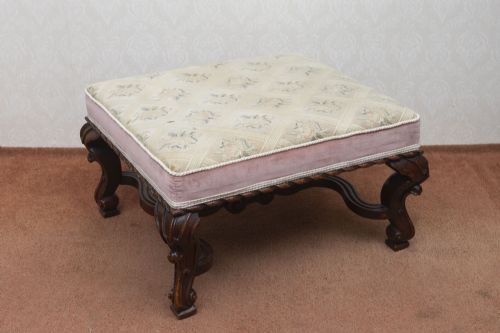fine quality 19th century carved foot stool - CATEGORY: ANTIQUE STOOLS - DATED 19TH CENTURY