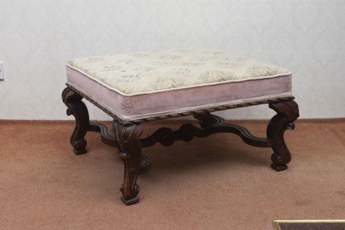 FINE QUALITY 19TH CENTURY CARVED FOOT STOOL - ADDITIONAL PHOTO 1