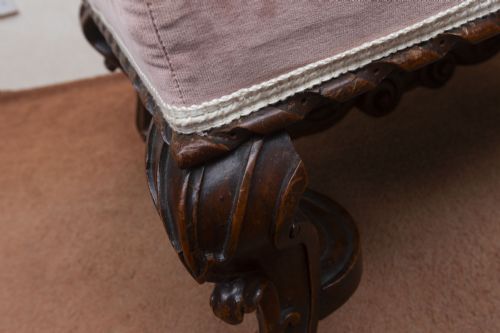 FINE QUALITY 19TH CENTURY CARVED FOOT STOOL - ADDITIONAL PHOTO 3