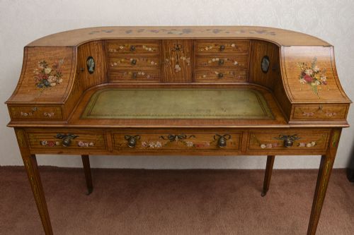 EXTREMELY FINE CARLTON HOUSE WRITING DESK IN SATIN WOOD - ADDITIONAL PHOTO 6