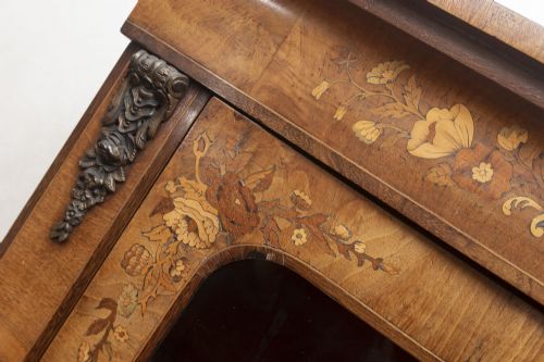 VICTORIAN WALNUT PIER CABINET WITH QUALITY INLAID FEATURES - ADDITIONAL PHOTO 4