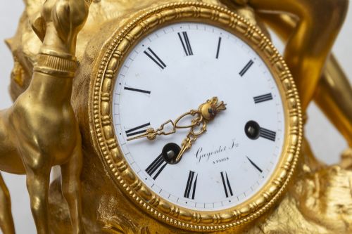 A FRENCH SILK SUSPENSION ORMOLU MANTLE CLOCK - ADDITIONAL PHOTO 7