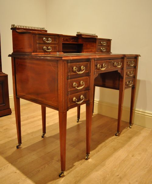 fig 3. A fine Maple and Co Mahogany Marquetry Desk circa 1890.