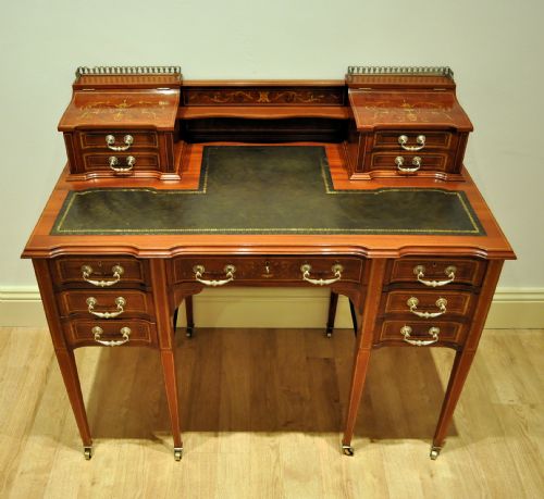 fig 4. A fine Maple and Co Mahogany Marquetry Desk circa 1890.