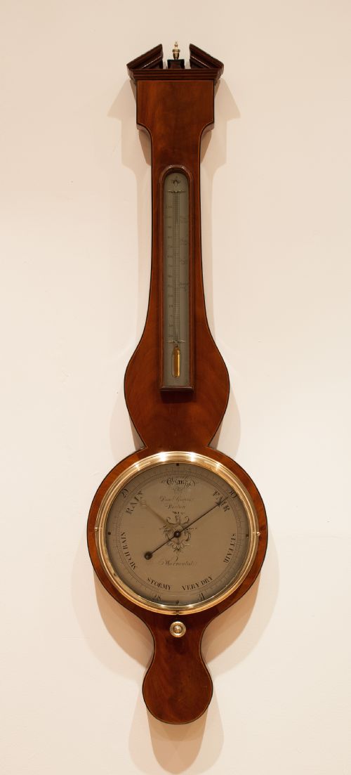 Mahogany Wheel Barometer by Gugeri of Boston, Circa 1820.