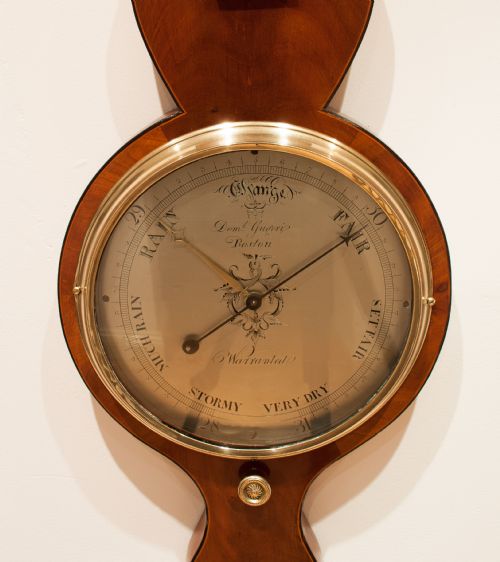 fig 1. Mahogany Wheel Barometer by Gugeri of Boston, Circa 1820.