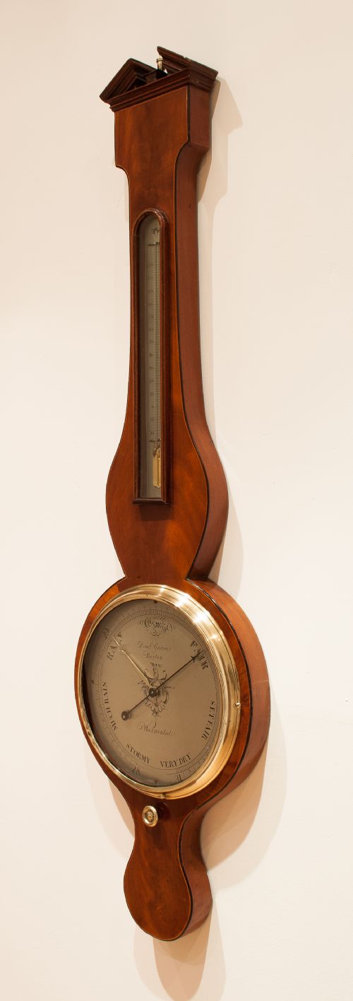 fig 4. Mahogany Wheel Barometer by Gugeri of Boston, Circa 1820.