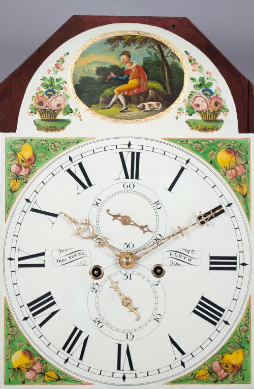 fig 4. Flame Mahogany Longcase / Grandfather Clock By Young of Perth. c.1830