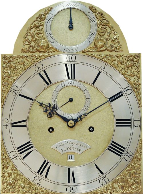 fig 3. A Fine Quality Flame Mahogany London Longcase / Grandfather Clock, circa 1760.
