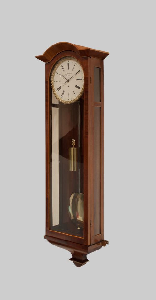 fig 1. A FLAME MAHOGANY BIEDERMEIER VIENNA WALL REGULATOR, CIRCA 1850