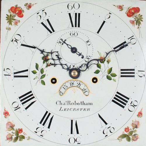 fig 3. GEORGIAN OAK LONGCASE / GRANDFATHER CLOCK BY ROWBOTHAM OF LEICESTER