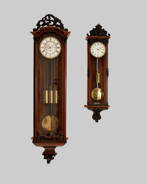 fig 1. Small Sized Vienna Regulator Wall Clock, Circa 1850