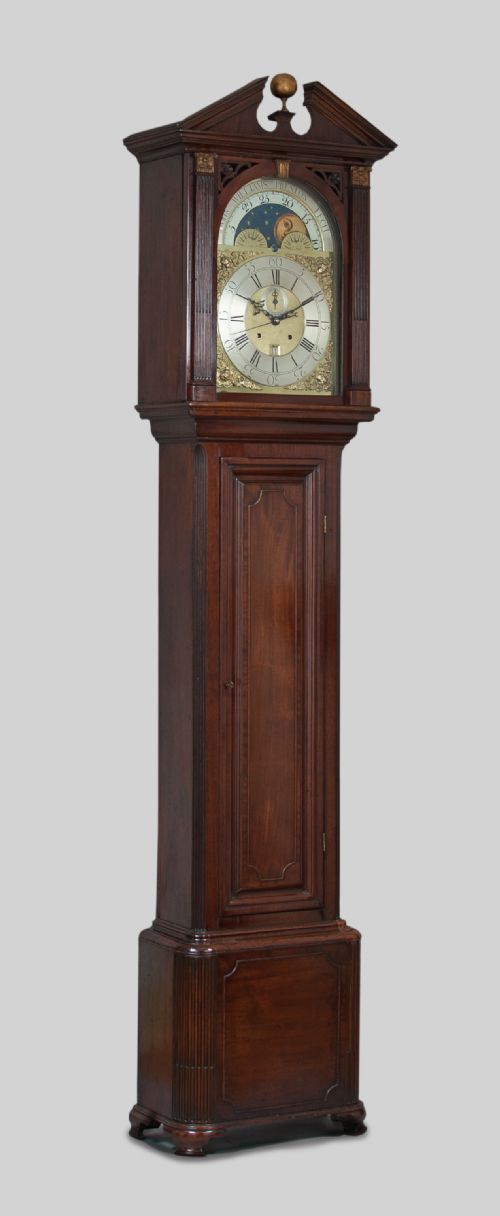 fig 1. GEORGIAN MAHOGANY LONGCASE / GRANDFATHER CLOCK BY WILLIAMS OF PRESTON