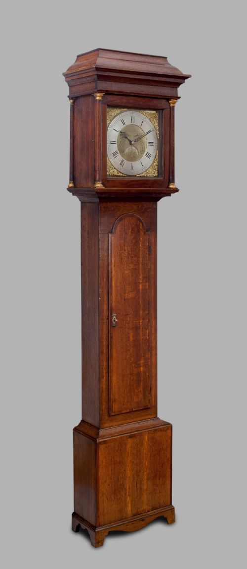 fig 1. Georgian Oak Longcase / Grandfather clock by Crawshaw of Rotherham.