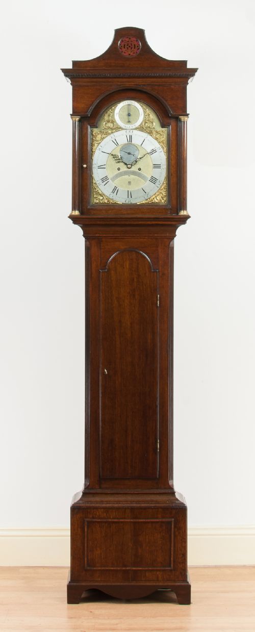 fig 1. A Fine Quality York Eight Day Georgian Longcase / Grandfather Clock By William Peacock c.1780