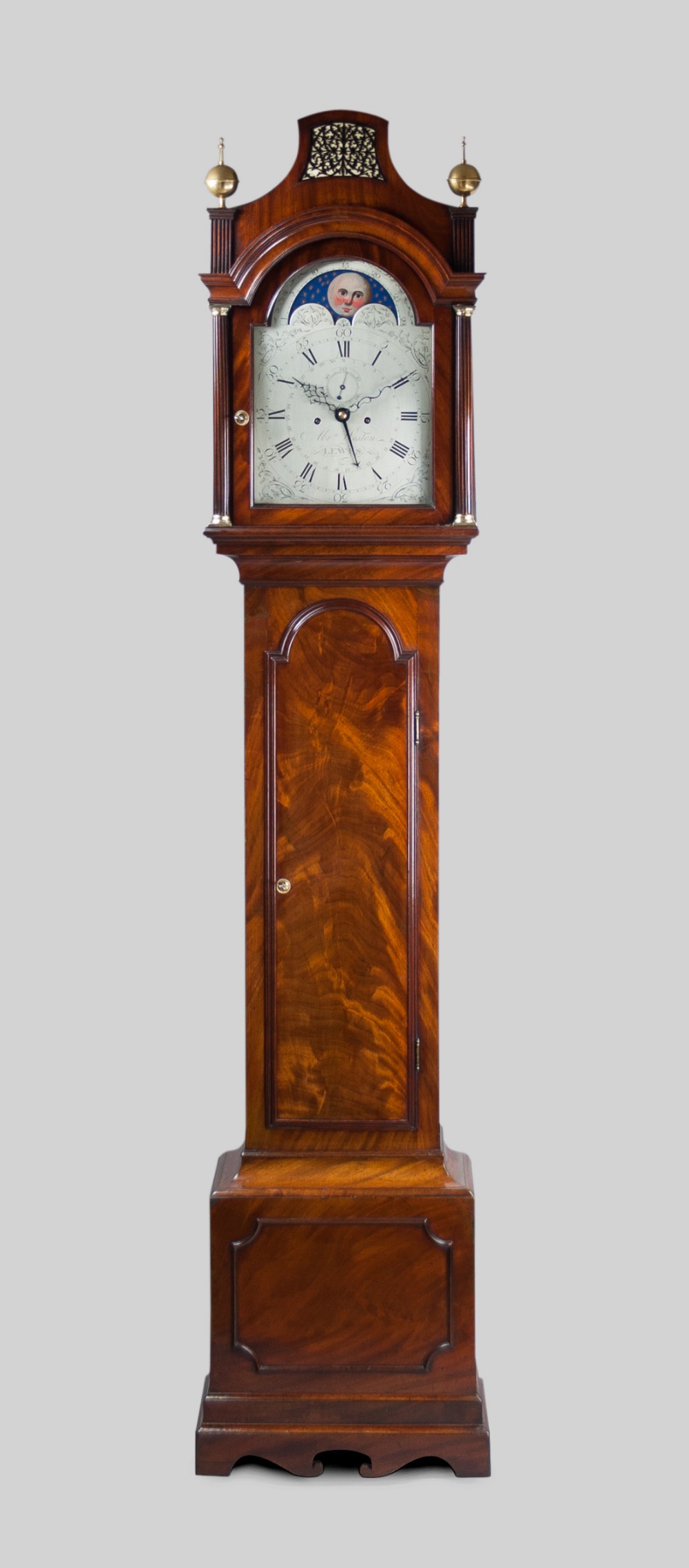 A fine quality Georgian mahogany longcase/grandfather clock by Abraham Weston of Lewes.