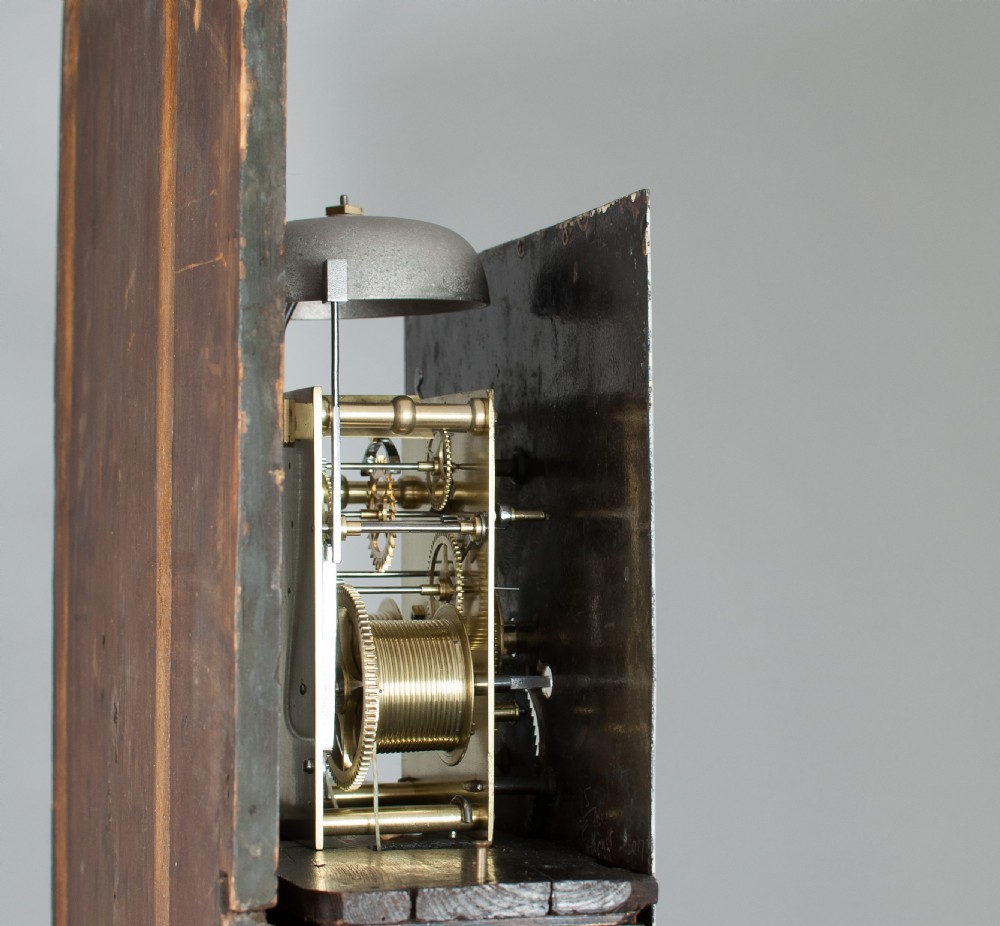 GEORGIAN OAK LONGCASE / GRANDFATHER CLOCK BY ROWBOTHAM OF LEICESTER View V