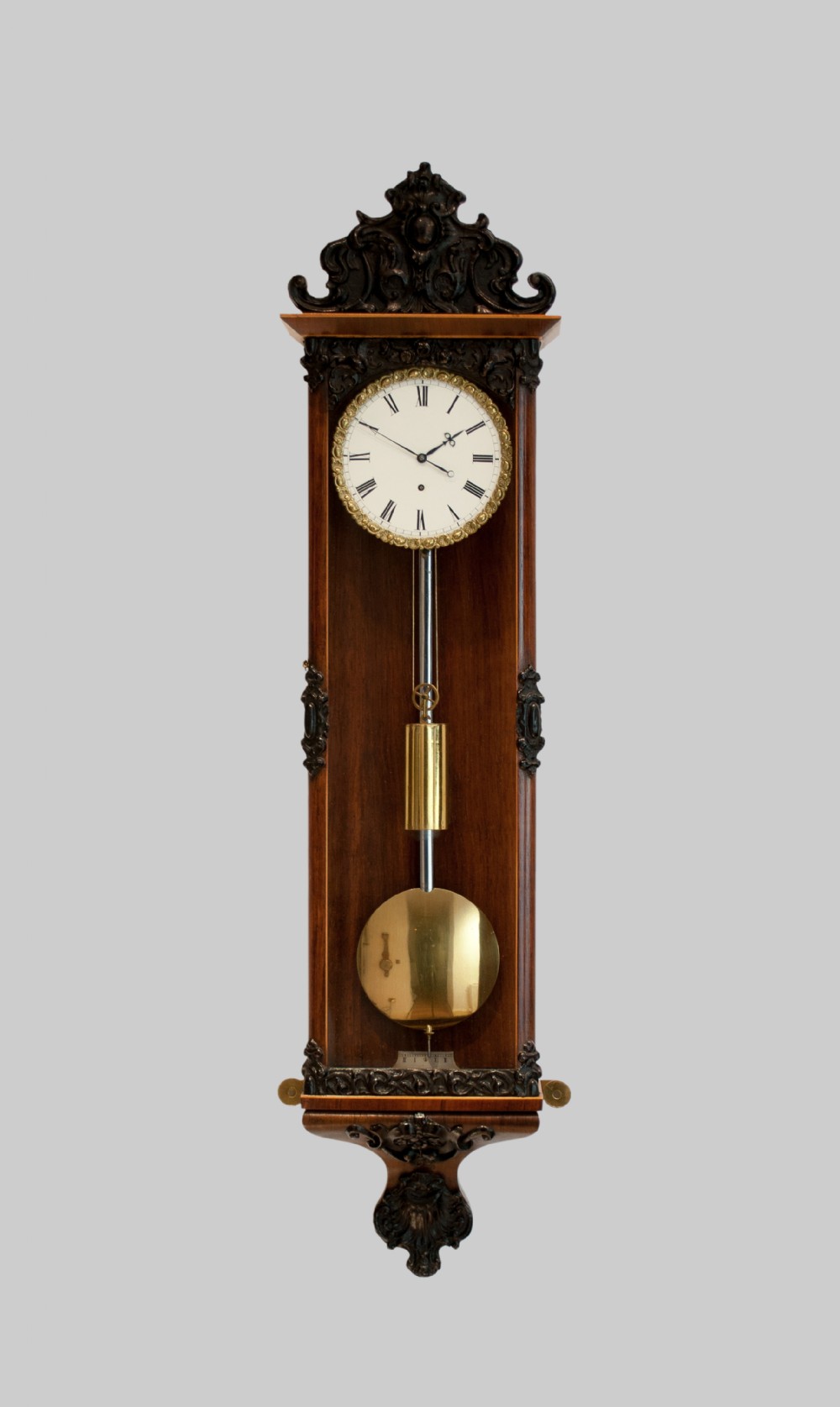 Small Sized Vienna Regulator Wall Clock, Circa 1850