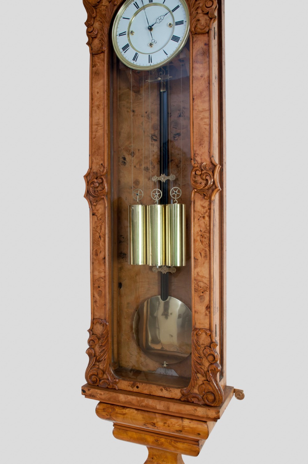 A magnificent 30 day Biedermeier Grande Sonnerie Vienna Regulator Wall Clock, Circa 1855 View IV