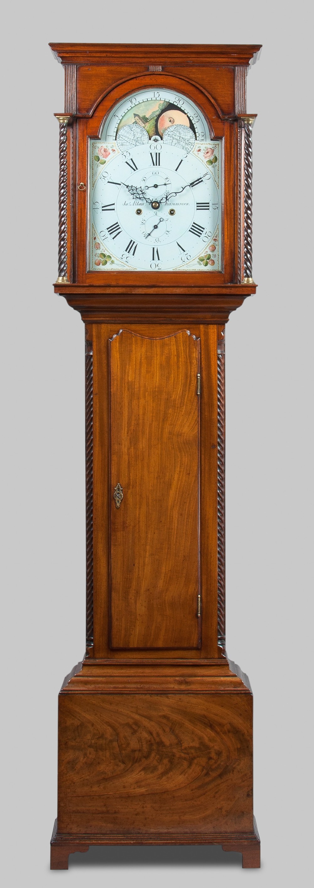 Georgian Mahogany Longcase / Grandfather Clock By Allen Of Kilmarnock