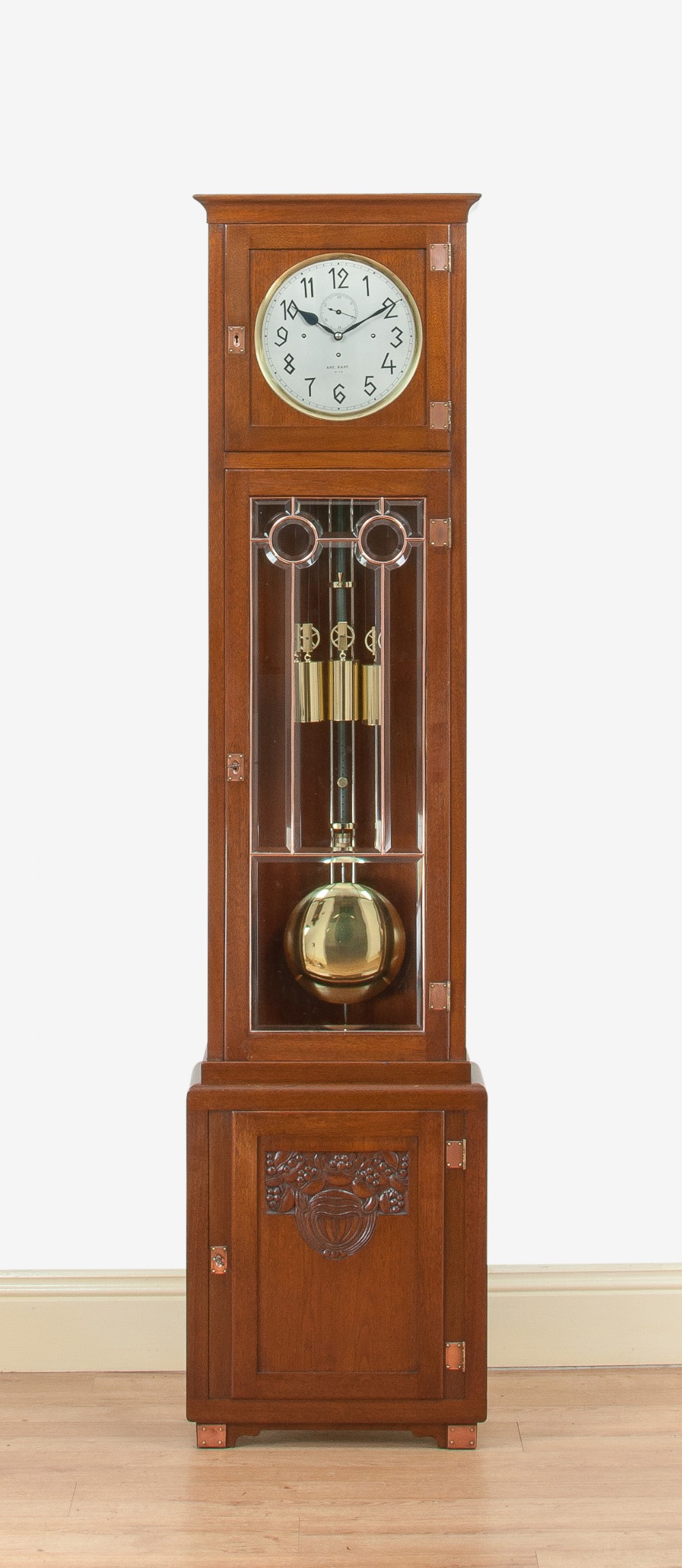 Art Nouveau Regulator / Longcase / Grandfather Clock by Anton Rapf In Wien. 