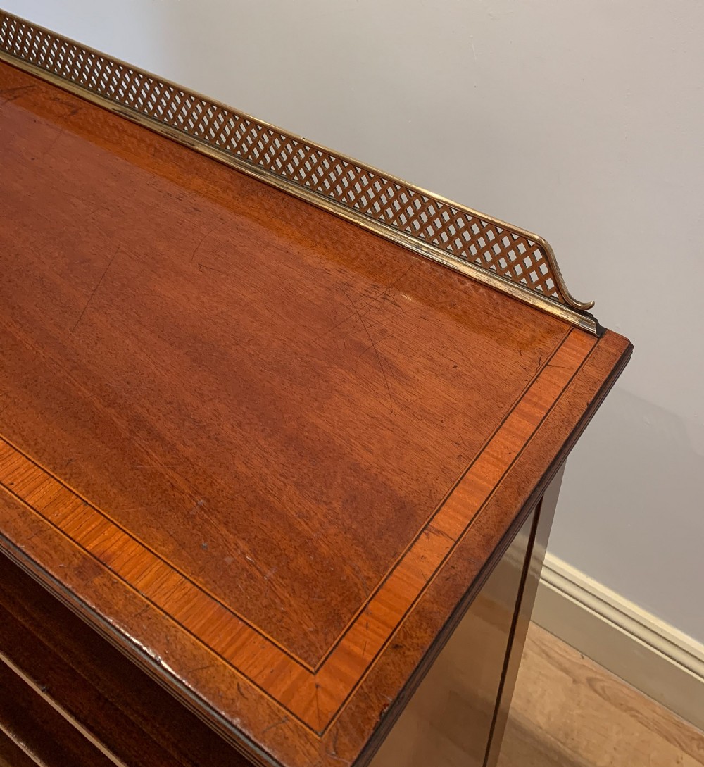 Mahogany Inlaid Open Bookcase c.1900 View III