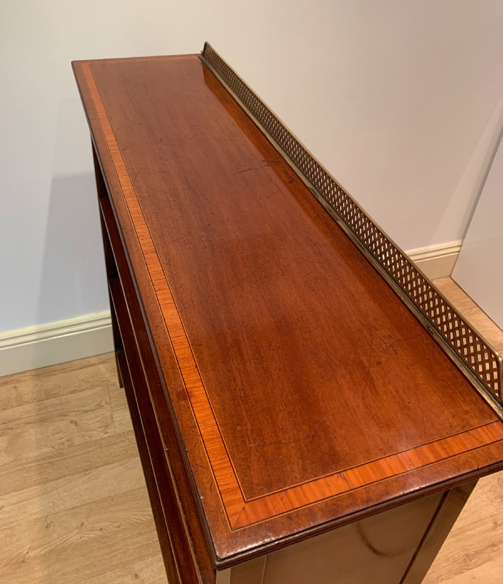 Mahogany Inlaid Open Bookcase c.1900 View IV