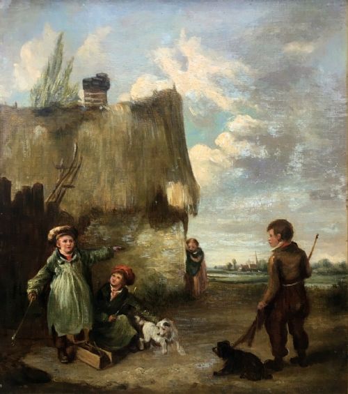 fig 1. Attributed EDMUND BRISTOW Original Antique English School Oil Painting