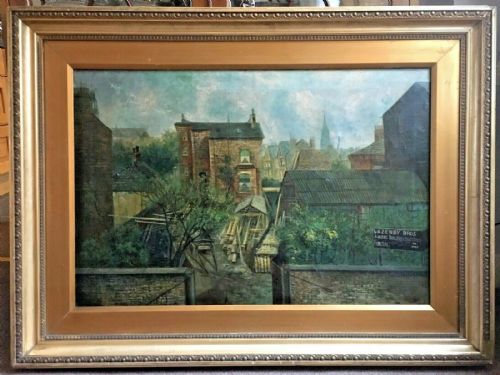 fig 1. William Arthur Howgate Signed Original 19th Century Antique Oil Painting on Canvas Leeds Street View Yorkshire