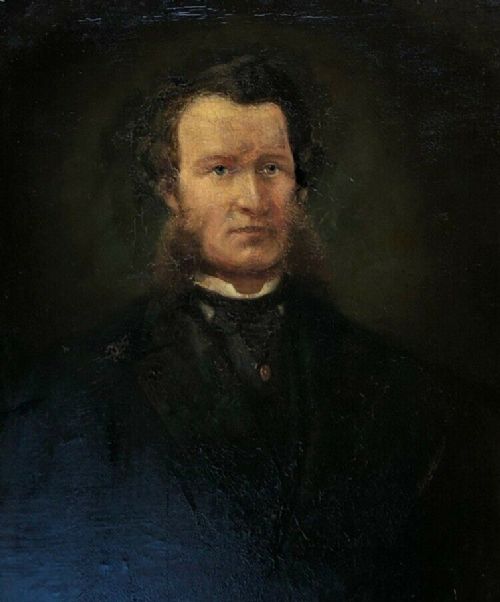 Original British School Mid 19th Century Antique Oil Painting on Board Portrait of a Gentleman