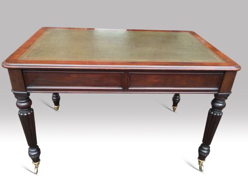A SUPERB WILLIAM IV MAHOGANY WRITING TABLE BY T WILSON - ADDITIONAL PHOTO 1