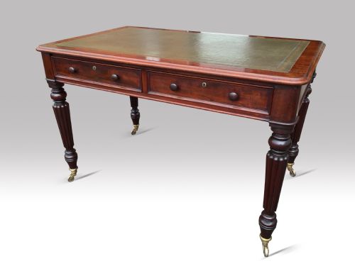 A SUPERB WILLIAM IV MAHOGANY WRITING TABLE BY T WILSON - ADDITIONAL PHOTO 6