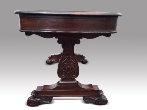 SUPERB EARLY 19TH MAHOGANY LIBRARY OR WRITING TABLE BY WILLIAMS GIBTON IRISH - ADDITIONAL PHOTO 2