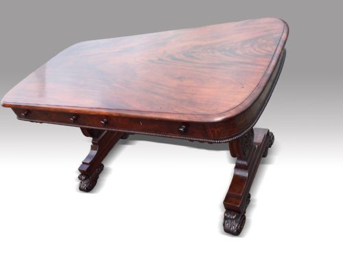 SUPERB EARLY 19TH MAHOGANY LIBRARY OR WRITING TABLE BY WILLIAMS GIBTON IRISH - ADDITIONAL PHOTO 3