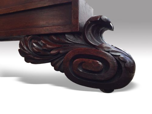 SUPERB EARLY 19TH MAHOGANY LIBRARY OR WRITING TABLE BY WILLIAMS GIBTON IRISH - ADDITIONAL PHOTO 4