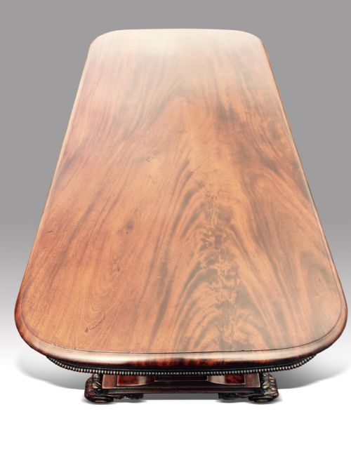 SUPERB EARLY 19TH MAHOGANY LIBRARY OR WRITING TABLE BY WILLIAMS GIBTON IRISH - ADDITIONAL PHOTO 9
