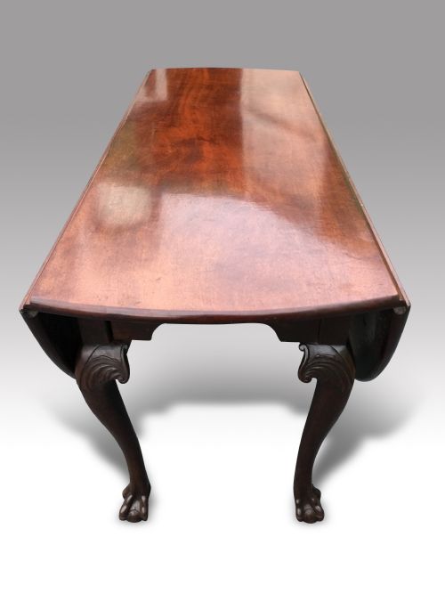 SUPERB RARE MID 18THC IRISH MAHOGANY DROP LEAF DINING TABLE - ADDITIONAL PHOTO 5