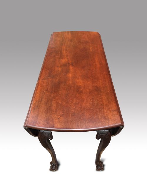 SUPERB RARE MID 18THC IRISH MAHOGANY DROP LEAF DINING TABLE - ADDITIONAL PHOTO 10