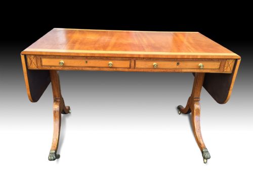 a superb quality george iii satinwood and amboyna banded sofa table - CATEGORY: ANTIQUE TABLES - DATED 1800