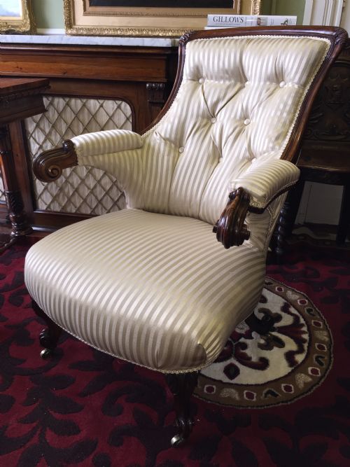 SUPERB QUALITY WILLIAM IV ROSEWOOD LIBRARY CHAIR ATTRIBUTED TO GILLOWS - ADDITIONAL PHOTO 1