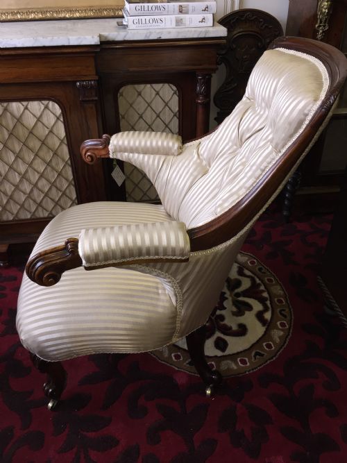 SUPERB QUALITY WILLIAM IV ROSEWOOD LIBRARY CHAIR ATTRIBUTED TO GILLOWS - ADDITIONAL PHOTO 2